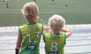 Alex and Max at footy